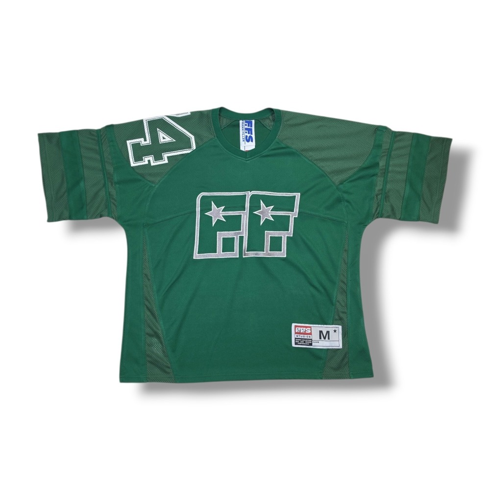 Street Wear Green Football Hip Hop Style Jersey Men's Medium